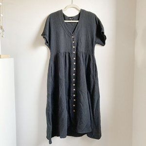 Madewell Lightspun Button-Front Midi Dress